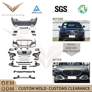 Kit carrosserie complet style W223 S680 en PP, pare-chocs avant et arrière, calandre de conversion pour Classe <span class=keywords><strong>S</strong></span> W223 2021-2025 - Product Image 2