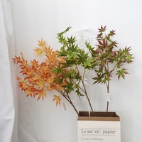 Tige de feuilles d'érable artificielles en soie et plastique, faite à la main, 90 cm, pour décoration murale, Thanksgiving, Fête des Mères, Halloween