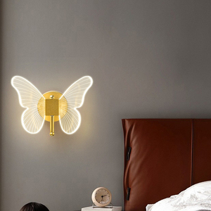 Nordic led סופר בהיר המעבר פרפר קיר מנורת קיר רקע - Product Image 6