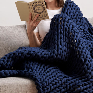 Thoáng khí mềm dày đan chăn làm bằng tay Chunky ném bông dệt kim trọng chăn - Product Image 3