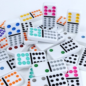 Juego de mesa de dominó con caja de hojalata, juego de mesa con logotipo personalizado, tren doble de dominó, color blanco, 12 colores, venta al por mayor - Product Image 6