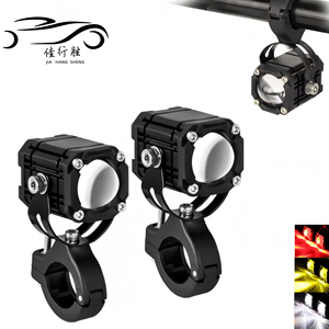 JHS moto <span class=keywords><strong>LED</strong></span> projecteurs phares antibrouillard moteur lampe auxiliaire <span class=keywords><strong>LED</strong></span> <span class=keywords><strong>Mini</strong></span> pas cher 3 couleurs rouge <span class=keywords><strong>clignotant</strong></span> démon yeux projecteur - Product Image 1