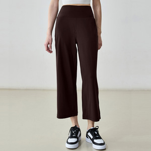 Femmes nouveau automne décontracté tricoté 7/8 longueur pantalons de sport pour Petites Figures coupe ample minceur jambe large avec effet drapé - Product Image 4