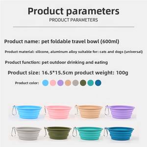 Tazón Plegable para Perros, Venta al por Mayor, Tazón Portátil de Silicona para Mascotas, Gatos, Accesorios para Comida y Agua, Tazón Portátil para Viajes - Product Image 2