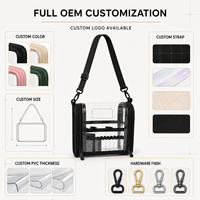 Sac cosmétique transparent personnalisé, organiseur professionnel en PVC pour maquilleurs, Cosmetiquera avec bandoulière amovible