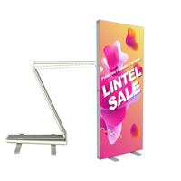 Boîte à lumière LED pliable et extensible avec cadre en alliage d'aluminium, support d'affichage haute luminosité pour événements et salons professionnels