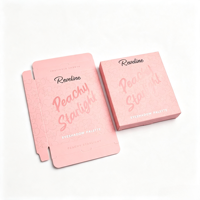 Boîte d'emballage personnalisée rose biodégradable, recyclable et réutilisable pour palette de fards à paupières, impression argentée, boîte cadeau aseptique pour maquillage