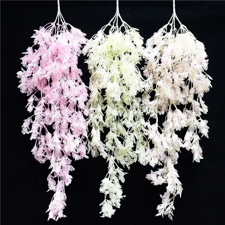 MSFAME Artificial Plastic Flowers 75Cm Length 5 Branches Wisteria Garland For Wedding Backdrop