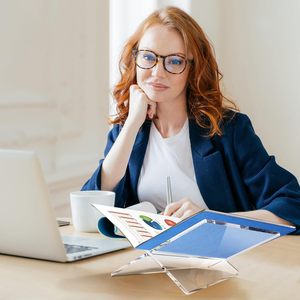 <span class=keywords><strong>Support</strong></span> et présentoir à livres en acrylique transparent légèrement surélevé personnalisé pour livres <span class=keywords><strong>de</strong></span> <span class=keywords><strong>cuisine</strong></span>, livres d'art, bibles, magazines - Affichage à domicile/au bureau - Product Image 3