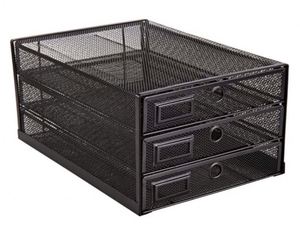 Desk <b>Organizer</b> with Drawer Wire Mesh Desk <b>Organizers</b> Tray Paper Sorter <b>File</b> Stand Storage Letter A4 Paper Office Accessories - Product Image 3