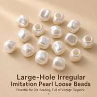 Perles imitation perle à grand trou 5,5 mm, perles baroques blanches crémeuses en vrac pour la fabrication de bijoux DIY, bracelets, colliers, vente en gros