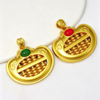 Pendentif breloque DIY en cuivre antique plaqué, style ethnique chinois vintage, creux et sculpté, motif Ruyi Abacus Lock
