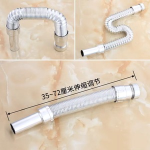 Tubería de desagüe retráctil Royal Stan, galvanizada, curva en S, antiolores, corrugada, para lavabo de baño - Product Image 3