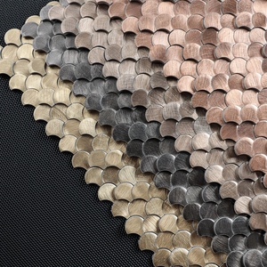 Mini mosaïques en aluminium 3D dorées en forme de coquille Saint-Jacques pour la décoration intérieure - Product Image 6
