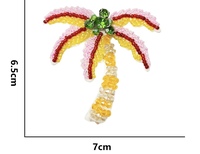 Appliques brodées personnalisées en gros à coudre, motif perles, cocotier et palmier, faites à la main, en feutre perlé, pour DIY chapeaux, vestes, t-shirts, sacs