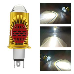 Phares LED QIDEWIN H4 70W 30000LM avec lentille jaune, feux de voiture à faisceau haut et bas intégrés M01J - Product Image 3
