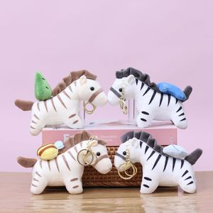Cartoon Mini Peluches <b>Toy</b> <b>Shark</b> Bee Horse Bag Charm Pendant Keyring Cute Stuffed Animal Doll Zebra Soft Fluffy Plush Keychain - Product Image 1