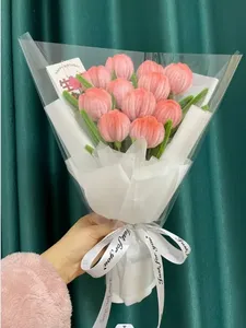 ชุดวัสดุทำช่อดอกไม้แฮนด์เมด DIY/ชุดสำเร็จรูป ก้านไหมพรมบิดเกลียวกำมะหยี่สำหรับจัด<span class=keywords><strong>ดอก</strong></span>ไม้ เป็นของขวัญวันแม่หรือวันวาเลนไทน์ - Product Image 3