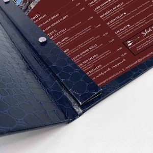 Cubierta de Menú Personalizada de Piel Sintética de Cocodrilo, Cubierta de Menú A5, Cubierta de Menú A4 de Piel con Encuadernación con Tornillos - Product Image 3