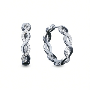 Orecchini a Cerchio Dorati E4556 da Donna con Cristalli e Strass, Gioielli di Lusso per Uso Quotidiano - Product Image 1