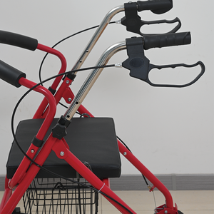 軽量折りたたみ式高齢者用歩行器、2-in-1ショッピングカート付き歩行車、屋外日常使用用パッド入りシート付き - Product Image 3