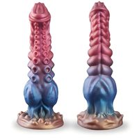 Dildo en silicone à texture unique, forme tentacule de monstre fantaisie extraterrestre, plug anal vibrant et chauffant pour femmes