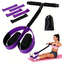 Banda de Resistencia TPE con Pedal Protector de Tela y Cuerda Elástica para Yoga, Entrenamiento Abdominal, Piernas, Brazos y Cintura