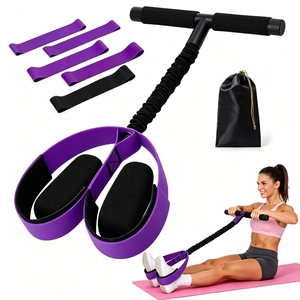 Pedale con Protezione in Tessuto, Corda Elastica, Banda di Resistenza in TPE, Attrezzo <span class=keywords><strong>per</strong></span> Yoga, Allenamento Addominale, Gambe, Braccia e Modellamento della Vita - Product Image 1