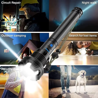 Lampe torche XHP90 à haute luminosité, en alliage d'aluminium, rechargeable par Type-C, zoomable, lampe de recherche tactique, étanche, lampe de poche
