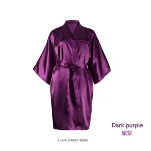 מפעל יוקרה סיטונאי 135 צבעים רגיל בגדי כלה חתונה משי סאטן קימונו כלה שושבינה בגדי סאטן לנשים - Product Image 6