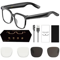 Lunettes intelligentes 800W Enregistrement photo et vidéo Interprétation simultanée pour les appels Contrôle tactile par IA Musique Navigation