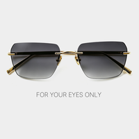 Lunettes sans monture en métal rectangulaires, classiques, élégantes, de luxe, de haute qualité, UV400, logo personnalisé, fabricants