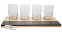 Ensemble de dégustation de bières personnalisées, lot de 2, comprenant huit verres à bière artisanale Pilsner de 6 oz, 2 palettes en bois avec tableaux noirs
