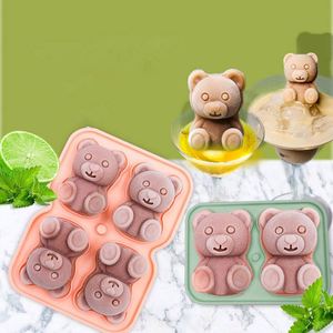 Easy Release Makes Four Teddy Bear Shaped Silicone Ice <b>Cube</b> Maker Tray for Chilled Drinks Whiskey Cocktails - Product Image 2