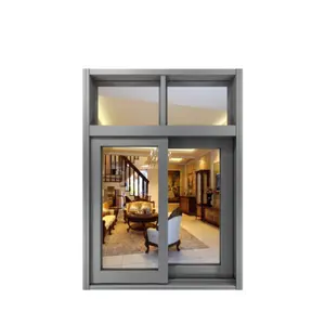 Haipai Manufacturer champagne color aluminum sliding window simple design Sliding window with smoothly lock