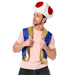 Disfraces de cosplay de personajes del juego de Halloween, Mushroom Kingdom, cabeza de hongo de punto rojo, disfraces de capitán <span class=keywords><strong>Kino</strong></span> - Product Image 3