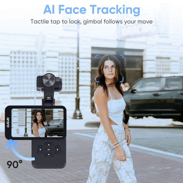 Tokdance M5 High Quality Pocket Camera 3-Axis Gimbal Screen Size: 1.5 CMOS Imaging HD 4K Video Streaming Vlog Face Tracking WiFi