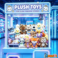 Peluche douce et agréable pour la peau, 8 pouces, personnage mignon, prix de machine à griffes, étiquette personnalisée en gros pour salle de jeux, souvenir