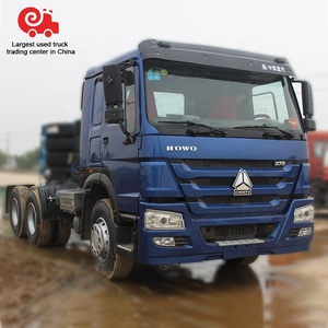 HOWO 375 HP <span class=keywords><strong>de</strong></span> segunda mano <span class=keywords><strong>de</strong></span> color azul <span class=keywords><strong>de</strong></span> techo alto tractor camión remolque cabeza - Product Image 1