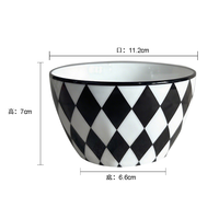 Ensemble de vaisselle en céramique de 4.5 pouces en porcelaine design moderne noir et blanc de Offre Spéciale d'usine