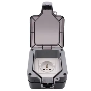 IP66 Industriële Socket Enkele 16A Franse Type Stopcontact Outdoor Waterdichte Doos Wandmontage Socket Outlet