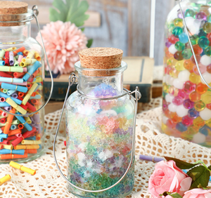 Deseando Favor Botella <span class=keywords><strong>de</strong></span> corcho <span class=keywords><strong>de</strong></span> vidrio transparente DIY Artesanía Vidrio redondo Corcho <span class=keywords><strong>de</strong></span> madera - Product Image 5