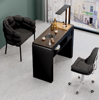 Ensemble table et chaise de manucure en bois noir moderne et simple pour salon de beauté et usage en centre commercial – Écologique, durable, facile à nettoyer