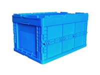 Caisse en plastique PP/PE pliable et repliable de 600x400x320 mm avec couvercle intégré pour le stockage et le déménagement, style caisse en maille