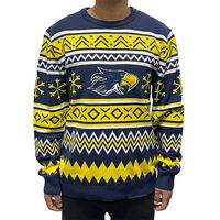 Pull de Noël jacquard Aigle Jaune Marine à col rond, tricot ample à manches longues pour homme, idéal pour les fêtes et le quotidien – Meilleures ventes