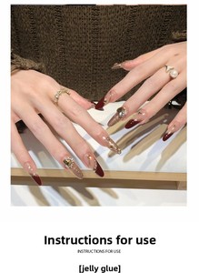 Uñas postizas de almendra con diseño de ojo de gato francés y mariposa, estilo boutique, cortas, resistentes al viento, para chicas, venta al por mayor - Product Image 2