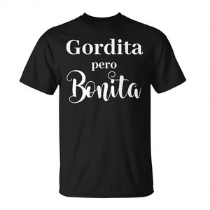 T-shirt promotionnel Gordita Pero Bonita noir pour femme grande taille - Product Image 2