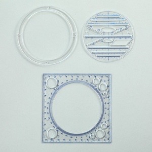 Règle de traçage géométrique rotative multifonction en plastique fantaisie PinGlory 11 cm, écologique, idéale comme cadeau pour étudiant - Product Image 6