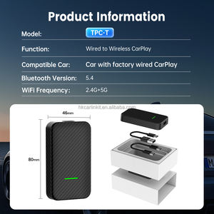 Kit Carlink TPCT USB-C CarPlay avec mise à jour OTA, plus d'applications, CarPlay filaire vers sans fil 2-en-1, adaptateur Wi-Fi 6 intelligent AI pour Waze - Product Image 6