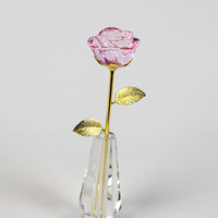 Vente en gros d'usine de bricolage pour la Saint-Valentin superbe idée cadeau fleurs roses en cristal sertie d'un vase pour cadeau de fête des mères